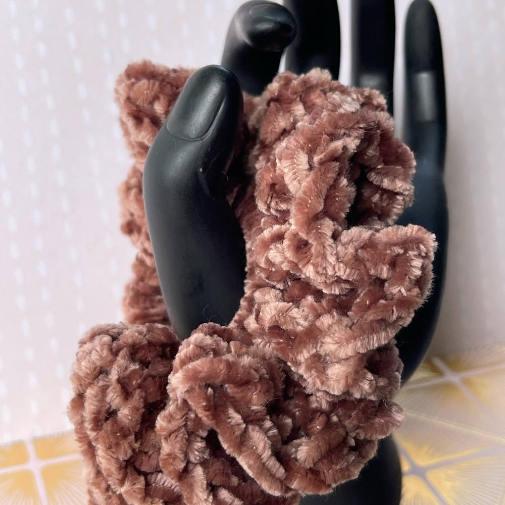 Luxurious Brown Velvet Scrunchie